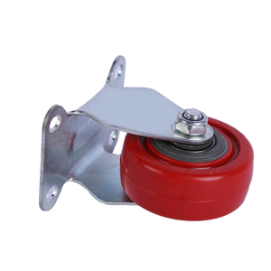 Großhandel auf Lager Mittelgroße industrielle PVC-Lenkräder All-Inclusive-Doppelachsen-Wirbel mit roter Fuß bremse - Product Image 4