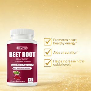 Capsules de racine de betterave pour adultes en marque privée, naturelles, 60 unités, pures, non-OGM et sans gluten, tonique pour le soutien digestif et immunitaire des athlètes - Product Image 3