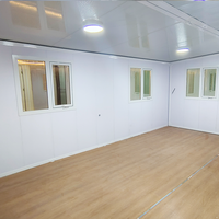 Rumah Kontainer Ekspansiabel Prefabrikasi Rumah Mungil Desain Kayu Dua Sayap Bangunan Kantor Modular Portabel Tahan Api Tahan Angin