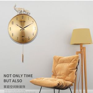 Hzzb Double Elephant <b>Wall</b> <b>Clock</b> Gold 12 Inch <b>Silent</b> Movement Living Room Decorative <b>Clock</b> - Product Image 2