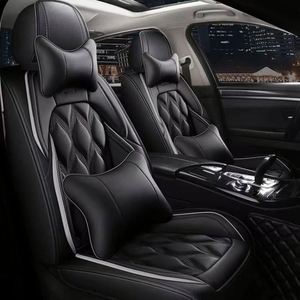 Housses de siège de voiture universelles en cuir tout-en-un avec coussins, ensemble de 9 pièces, offrant un confort et un style premium - Product Image 4