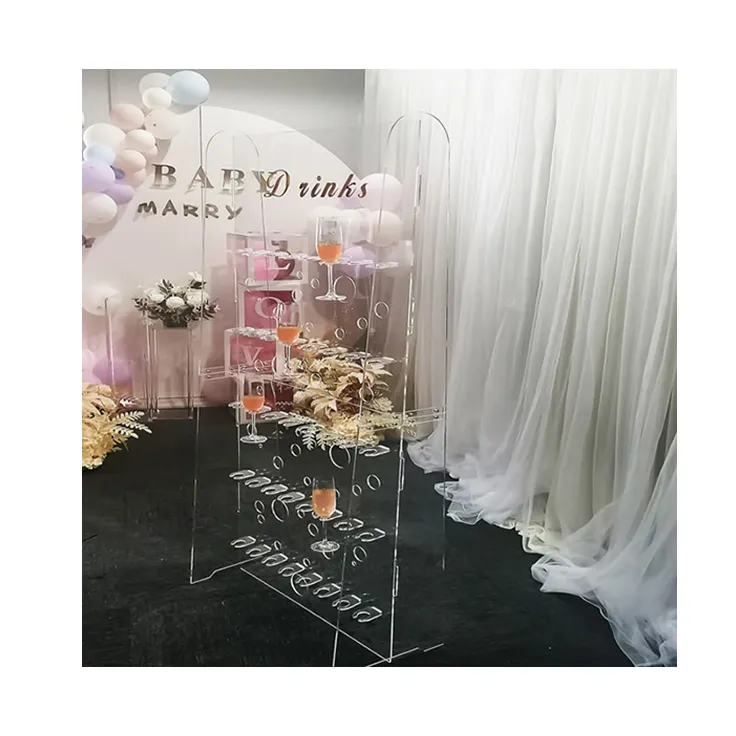 Clear Acrylic Water Bubble Wall Wine Cup Holder Champagne Wall For Wedding Party Decoration