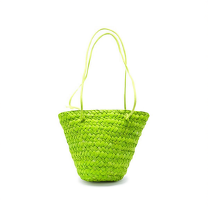 Borsa piccola in paglia di grano 12x14cm, mini tote colorata fatta a mano per donna, accessorio moda - Product Image 1