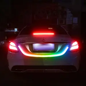 12V RGB Tail Trunk Ánh Sáng Xe Ánh Sáng Xếp Cảnh Báo LED Strip Auto Car Bổ Sung Phanh Trunk Tín Hiệu Đèn Trunking Ánh Sáng