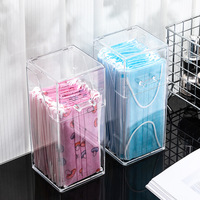Boîte de rangement pour masques jetables en plastique, organisateur domestique, anti-poussière, résistant à l'humidité, empilable, style japonais, 1 litre