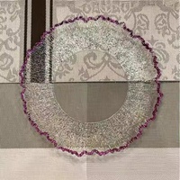 Plaques de chargeur transparentes de luxe ps en vrac avec des plaques de chargeur à jante dorée pour la décoration de la maison de vacances de mariage