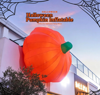 Accessoires de décoration d'Halloween pour l'aménagement de scènes avec lanternes citrouilles - Grandes figurines gonflables d'araignées et d'esprits pour l'extérieur