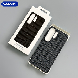 VAWI B473 Série <span class=keywords><strong>d</strong></span>'autocollants aquatiques classiques, coque rigide en PC à texture fibre de carbone, antichoc, avec couvercle magnétique pour Samsung S25 S26 Ultra - Product Image 6