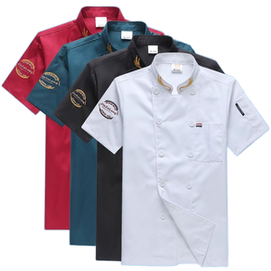 Uniforme <span class=keywords><strong>da</strong></span> Chef Unisex, Maglietta <span class=keywords><strong>da</strong></span> Cuoco a Maniche Corte, Abbigliamento <span class=keywords><strong>da</strong></span> <span class=keywords><strong>Lavoro</strong></span> per Caffetterie, Ristoranti, <span class=keywords><strong>Bar</strong></span> e Hotel - Product Image 6