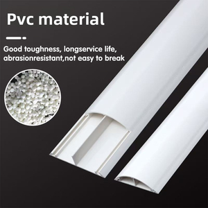 <span class=keywords><strong>Cache</strong></span>-câbles mural auto-<span class=keywords><strong>adhésif</strong></span> en PVC, kit de gestion des câbles de 157 pouces avec connecteurs - Product Image 2