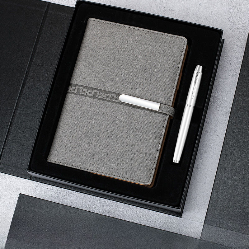 Ensemble 2 pièces [carnet + stylo] gris