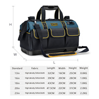 Sac fourre-tout multi-poches à fond en Pe Oem 20 pouces, sac de rangement de grande capacité pour les électricien, sac à outils