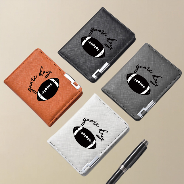 Men's "Rugby" Print Slim Card Wallet, Multi-Card Slot Business Driver's License and ID Holder Purse Custom Pattern Designer