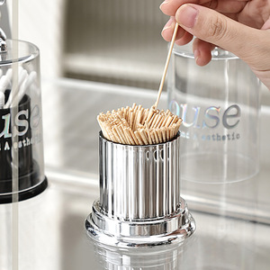 Bear Shaped Acrylic <b>Toothpick</b> Holder With Cotton Swabs Storage For Home Use Durable Plastic Container - Product Image 2