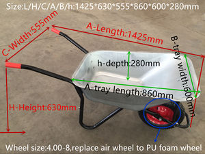 Brouette de construction 90L Fabricant WB5009 Chine Brouette à vendre Brouette pneumatique robuste pour le marché du Moyen-Orient - Product Image 3