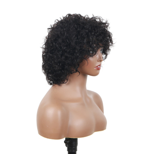 Perruques courtes ondulées <span class=keywords><strong>afro</strong></span> de 6 pouces, fabriquées à la machine en Pérou, pour femmes noires, <span class=keywords><strong>cheveux</strong></span> ondulés non-Remy - Product Image 1