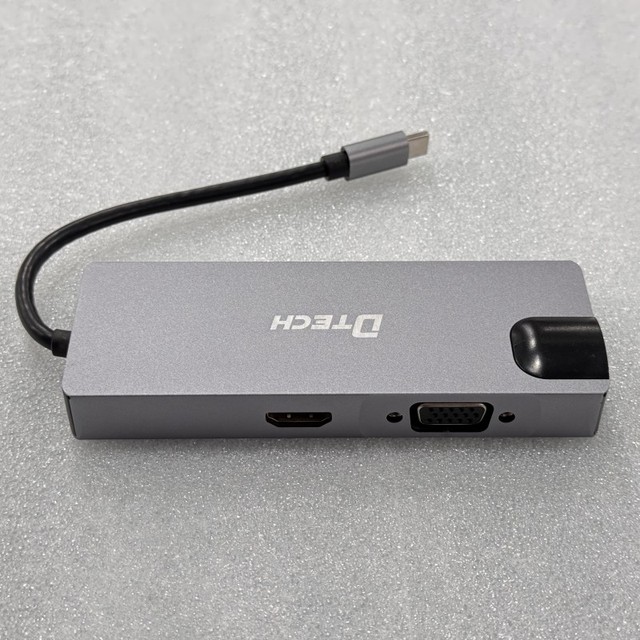 DTECH DT-3323 Multi-Port USB3.0 HUB Type C VGA HDMI RJ45 Interface Expansion Dock Multi-Function Converter