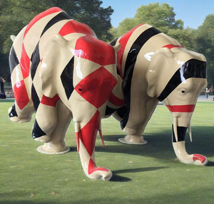 Statue di Animali in Resina e Fibra di Vetro su Misura, Grandi Sculture di <span class=keywords><strong>Elefanti</strong></span>, Sculture di <span class=keywords><strong>Elefanti</strong></span> Acrobatici Dipinte - Product Image 2