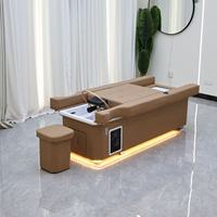 Usine de thérapie de la tête par la circulation de l'eau Mobilier de salon de coiffure personnalisé Lit de beauté inclinable avec shampooing pour massage thaïlandais et pédicure