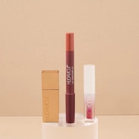 Nouveau Design Rouge à Lèvres Mat + Gloss Doux + Crayon à Lèvres 3-en-1 Vente en Gros Maquillage Cadeau Personnalisé Kit de Gloss à Lèvres Imperméable