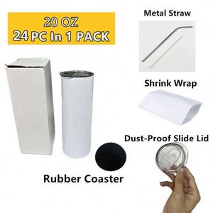 20 oz Skinny Sublimation Tumblers With <b>Straw</b> Blank 20oz 30OZ <b>Sippy</b> <b>Cup</b> Skinny Straight Tumblers for Sublimation Printing - Product Image 3