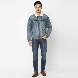 Best Quality All Colors & Sizes Men's Denim <b>Jacket</b> New Design Cheap Price Inner <b>Lining</b> <b>Fleece</b> Men's Jeans <b>Jacket</b> - Product Image 1