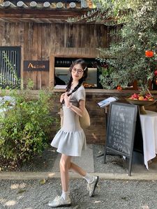 <span class=keywords><strong>เด</strong></span><span class=keywords><strong>รส</strong></span>ทรงเข้ารูปสไตล์อเมริกันเรโทร คอปก ปักลายถักแบบสลิมฟิต แขนสั้น เหมาะสำหรับฤดูร้อน ช่วยให้ดูผอมเพรียว - Product Image 4