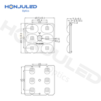 Lentille optique collimateur LED HONJU TIR en PC, plan-convexe, anti-éblouissement pour l'éclairage d'ingénierie intérieur/extérieur