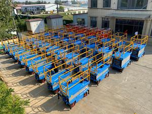 Mesas de elevación hidráulicas autopropulsadas CE de 8m Plataformas móviles de elevación de tijera de trabajo aéreo automático - Product Image 4