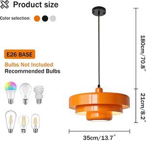 Suspension industrielle rétro postmoderne, luminaire suspendu au plafond en fer coloré, idéal pour <span class=keywords><strong>restaurant</strong></span>, îlot de cuisine, décoration intérieure - Product Image 5