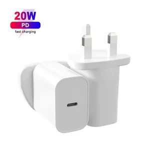 Pengisi Daya Dinding 20W Disetujui CE ROHS USB PD UK untuk IPAD untuk Samsung