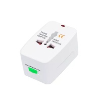 Adaptor Perjalanan Plastik ABS Putih Laris Manis dengan Port DC, Mendukung Pencetakan Logo, Tegangan Universal 110V-220V, Garansi 1 Tahun