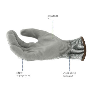 EN388 4X43C Cortar 5 Guantes con PU Recubierto Guantes resistentes a cortes Logotipo personalizado Buen agarre para la construcción - Product Image 2