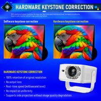 Projecteur HY450MAX 1080P 800 Lumens 64 Go de Stockage Android 14 Haut-parleurs Intégrés Mise au Point Automatique Courte Portée Professionnel