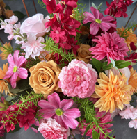 Boule de fleurs artificielles de luxe personnalisée DREA, arrangement de roses en soie rose, grandes décorations de table et centres de table pour mariage et banquets