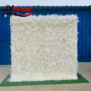 JY personalizado realista seda 3D pluma peluda flor de loto boda telón de fondo para <span class=keywords><strong>el</strong></span> Día de San Valentín y Acción de Gracias-blanco crema - Product Image 6