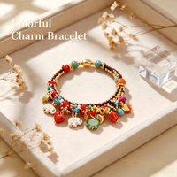 Ensemble de bracelets bohèmes perlés pour femmes avec pendentifs éléphant, bracelets superposés colorés pour anniversaire
