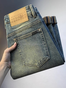 <span class=keywords><strong>Jeans</strong></span> in cotone Denim 100% da uomo di marca Custom Designer italiano, <span class=keywords><strong>Jeans</strong></span> di alta qualità da uomo con doppia pietra lavata - Product Image 5