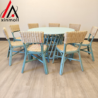 Chaise d'enfant empilable en rotin naturel pour jardin, couleur pastel, mobilier d'extérieur, chaises d'enfants pour fête, chaise d'enfant en bois mignonne