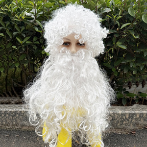 Accessoires <span class=keywords><strong>de</strong></span> costume du Père Noël : Chapeau, perruque blanche, perruque bouclée, <span class=keywords><strong>barbe</strong></span> du Père Noël - Product Image 3