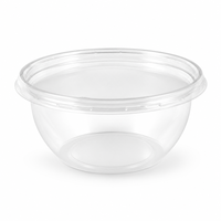 Bol jetable en plastique transparent 850 ml 128x76 mm avec couvercle, grand format, pour traiteur, buffet, fête, bol de service, qualité alimentaire PP, robuste