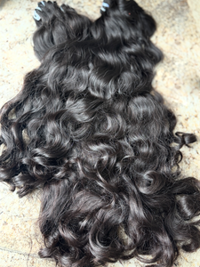 Pineapple Curly Raw Indian Hair Bundles Vendors,Virgin Cuticle Aligned Hair Bundles Weave,Double Drawn Human Hair Extension - Product Image 4