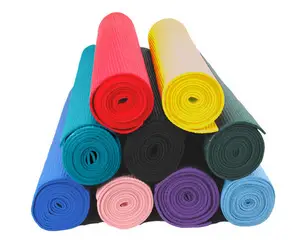 Diskon besar Logo kustom cetak PVC antiselip ramah lingkungan matras Yoga tahan lama Set matras Yoga dapat dilipat
