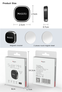 C81 Yesido Supporto Magnetico da Parete per Casa e Ufficio, 4 Pezzi, in Lega di Zinco e Silicone, Mini Supporto Magnetico per Cellulare da Auto - Product Image 6