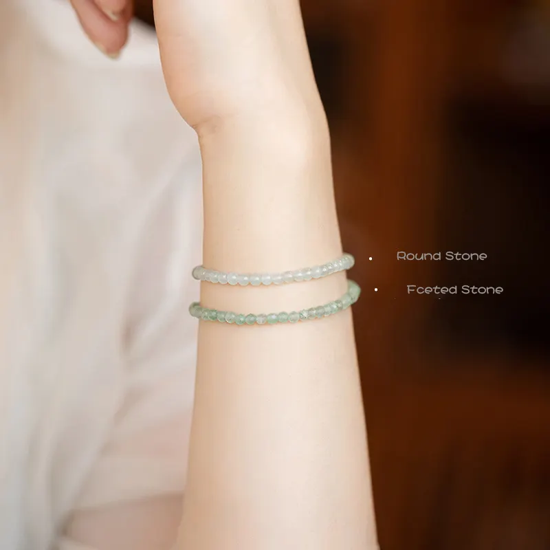 Zooyy-bracelet en pierres précieuses vertes <span class=keywords><strong>Aventurine</strong></span>, 3mm, <span class=keywords><strong>perles</strong></span> naturelles, style vintage, pour femmes