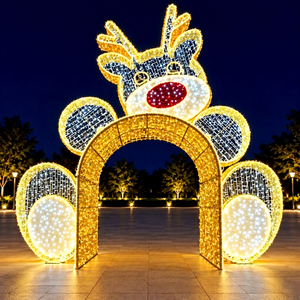 Arche lumineuse en forme de renne pour les rues de Noël, les centres commerciaux, les parcs, les stations balnéaires et les entrées d'événements festifs en plein air - Product Image 1