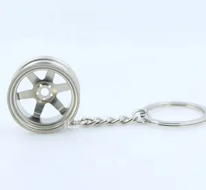 TE37 Wheel Rim Keychains 6 Stars Hubs Model Key Chain Auto Refitting Part Car Keyring Keyfob Holder