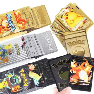 일본 애니메이션 포켓몬 소장 카드 보드 게임 놀이 장난감 Vmax GX 리자몽 피카츄 어린이를위한 희귀 트레이딩 카드 선물