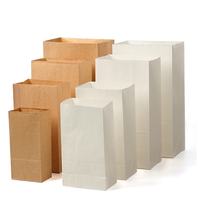 Sac en papier kraft personnalisé à 3 couches finition mate pochette sur support thermoscellable plastique PET à fond plat et carré pour emballage alimentaire
