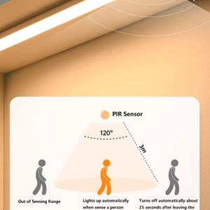 Luz LED de 3 Colores para Gabinete con Sensor de Movimiento, 20cm/30cm/40cm/60cm, Recargable por USB, con Función de Funcionamiento con Batería - Product Image 5
